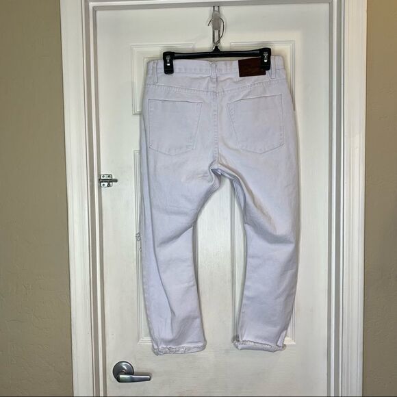 One Teaspoon Saints Long Rise Low Waist Distressed Baggy White Denim Jeans 26 - Picture 11 of 14